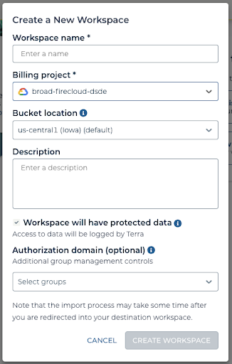 Create New Workspace