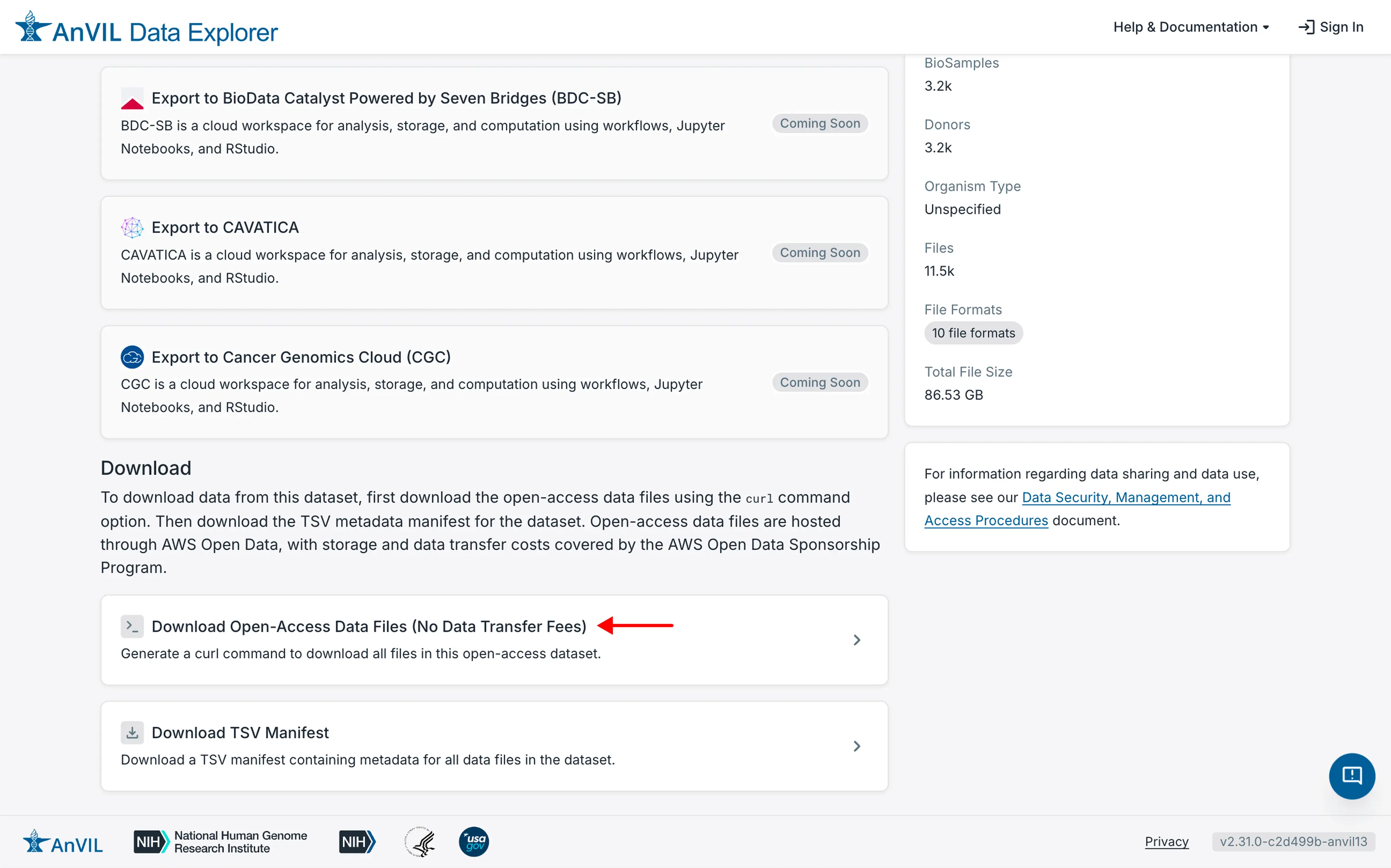 Click Download Open-Access Data Files