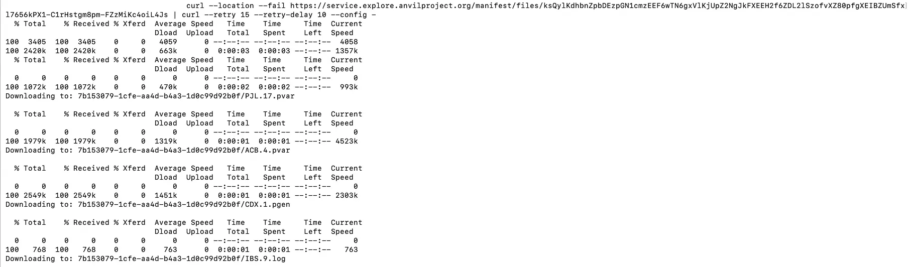 Copy the curl command to clipboard